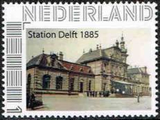 year=2015 ??, Dutch personalized stamp with Delft station